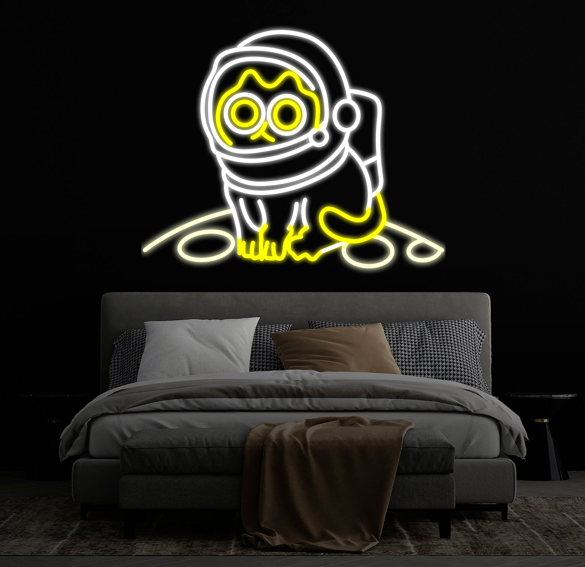 Astronaut Cat Sitting on The Moon Neon Sign Led Neon Lights for Wall Decor, Light Up Signs for Bedroom, Party Decorations Gifts