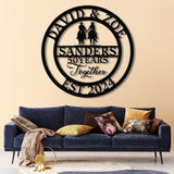 Custom 50 Years Together Anniversary Sign - Personalized Cowboy & Cowgirl Metal Sign, Perfect Anniversary Gift, Wedding Gift