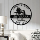 Custom 50th Anniversary Metal Sign - Golden Wedding Gift for Parents - Personalized Wall Art for Couples, Husband and Wife Anniversary