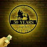 Custom 50th Anniversary Metal Sign - Golden Wedding Gift for Parents - Personalized Wall Art for Couples, Husband and Wife Anniversary