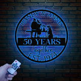 Custom 50th Anniversary Metal Sign - Golden Wedding Gift for Parents - Personalized Wall Art for Couples, Husband and Wife Anniversary