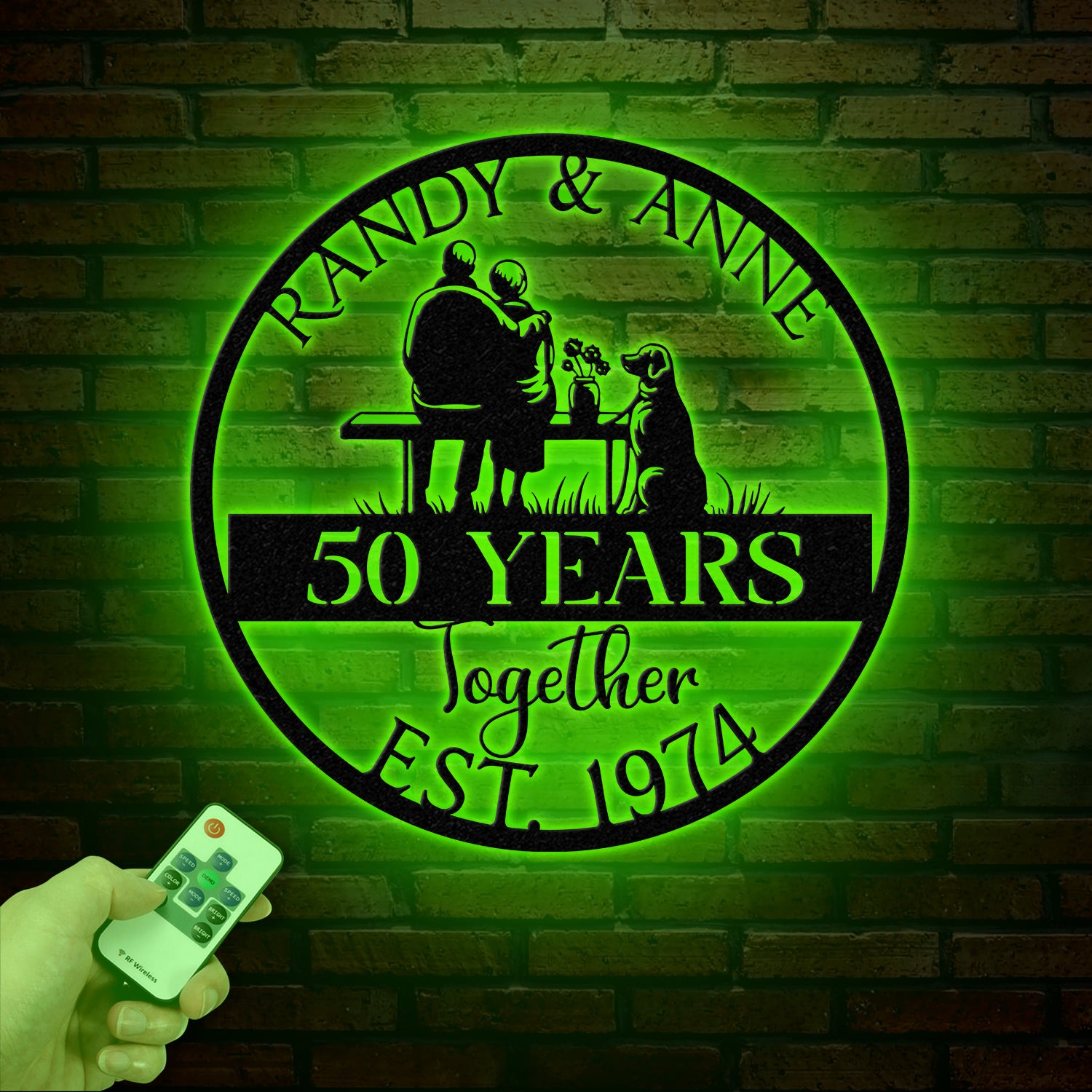 Custom 50th Anniversary Metal Sign - Golden Wedding Gift for Parents - Personalized Wall Art for Couples, Husband and Wife Anniversary