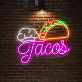 Custom Tacos Neon Sign, LED Tacos Light, Personalized Neon Sign for Wall Decor, Best Christmas Gifts, Shop Neon Sign, Tacos LED Sign Decor