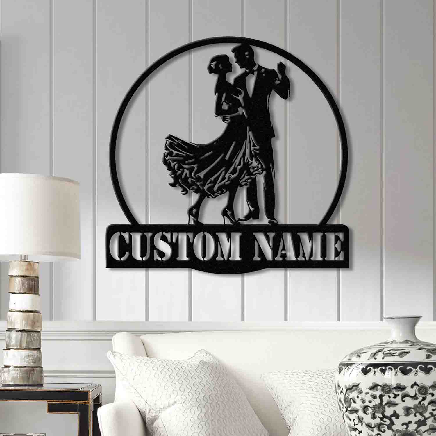 Custom Tango Dance Metal Wall Art with LED Lights, Personalized Tango Dancer Sign, Metal Tango Wall Decor for Studio or Home