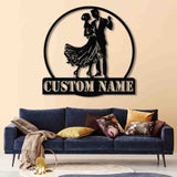 Custom Tango Dance Metal Wall Art with LED Lights, Personalized Tango Dancer Sign, Metal Tango Wall Decor for Studio or Home