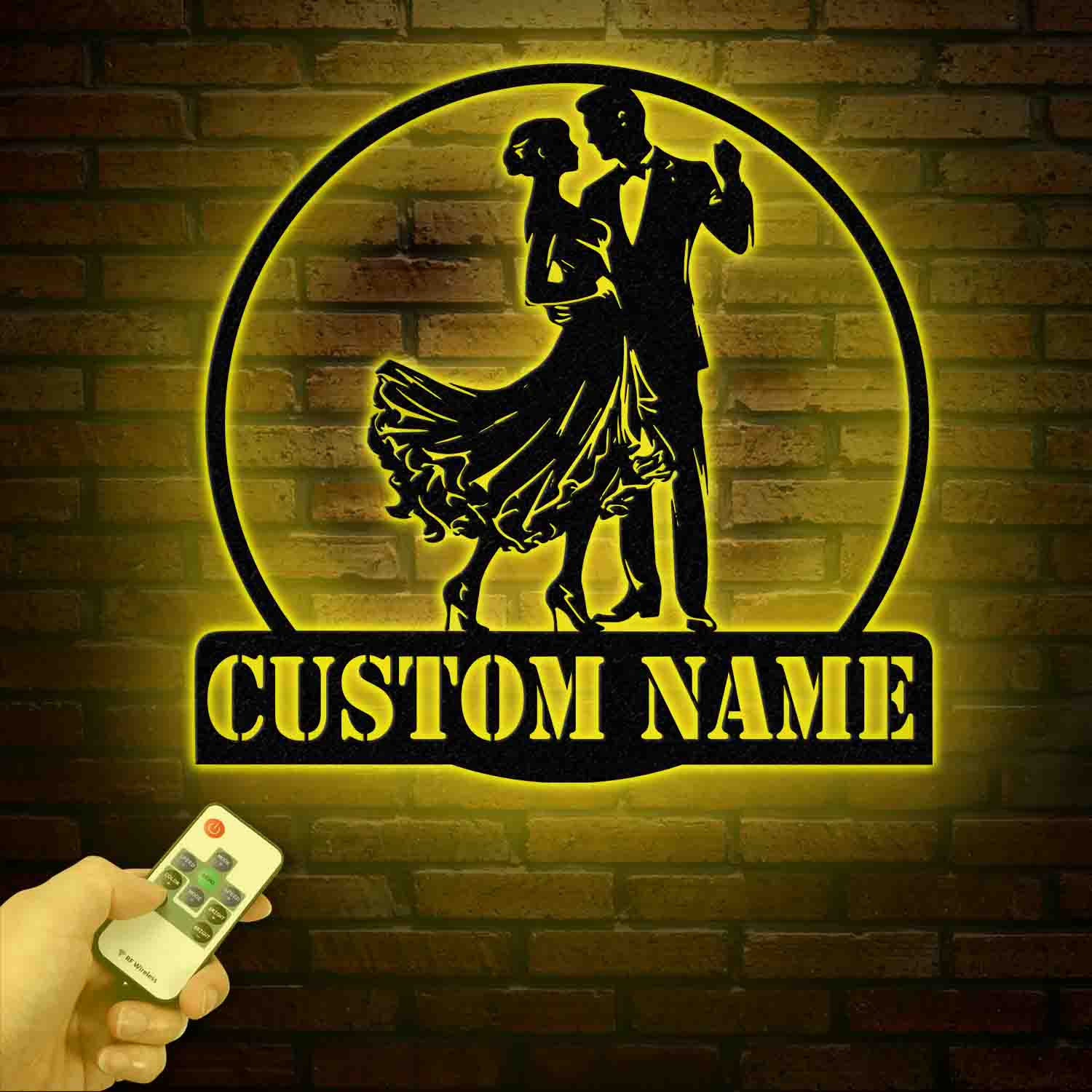 Custom Tango Dance Metal Wall Art with LED Lights, Personalized Tango Dancer Sign, Metal Tango Wall Decor for Studio or Home