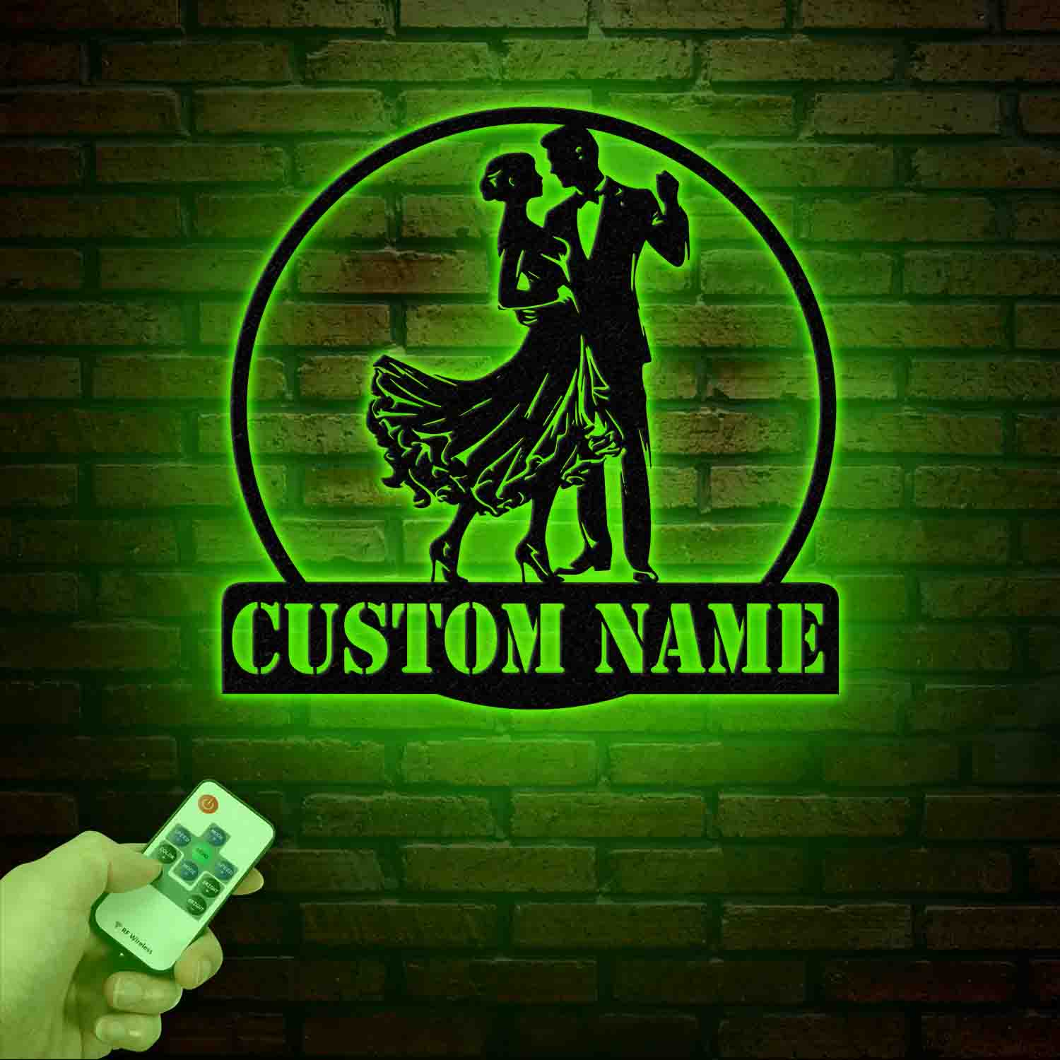 Custom Tango Dance Metal Wall Art with LED Lights, Personalized Tango Dancer Sign, Metal Tango Wall Decor for Studio or Home