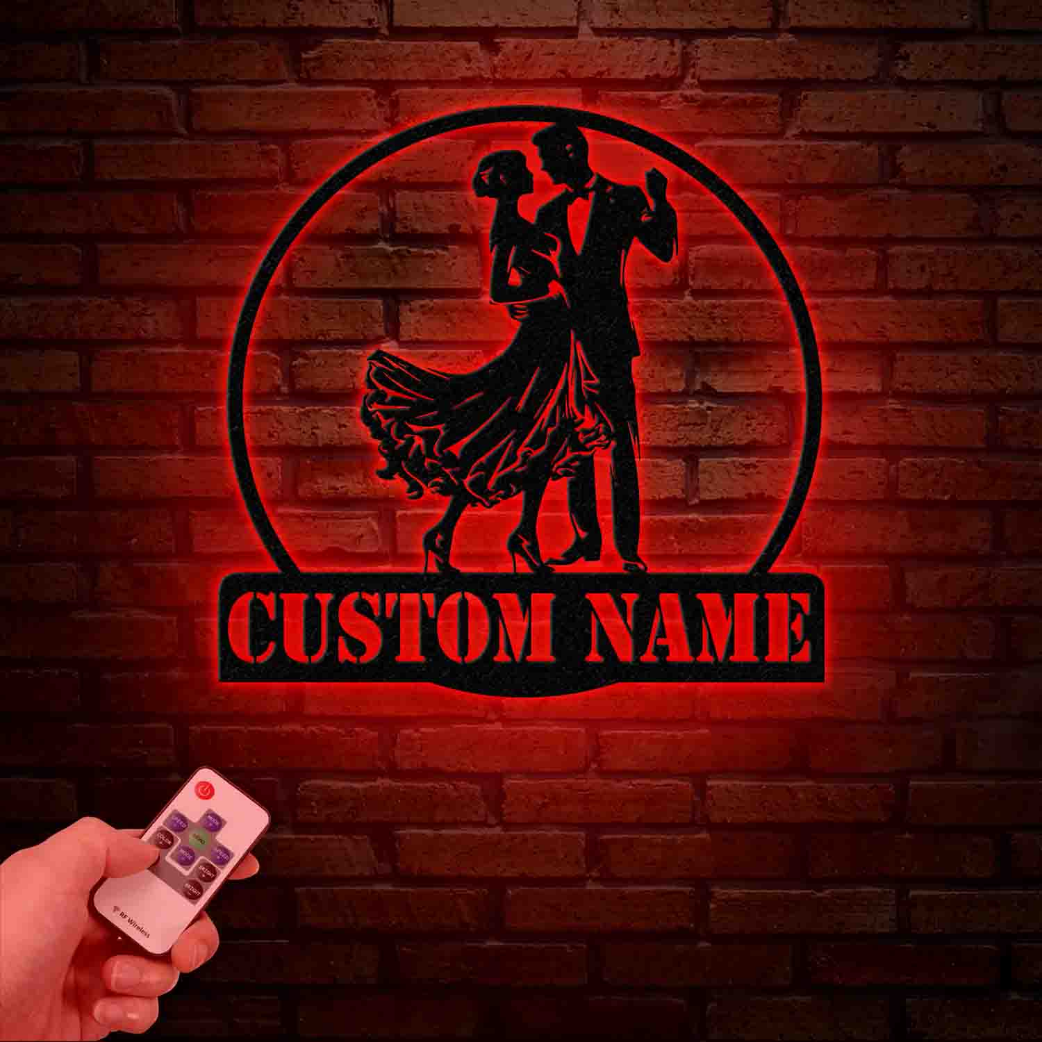 Custom Tango Dance Metal Wall Art with LED Lights, Personalized Tango Dancer Sign, Metal Tango Wall Decor for Studio or Home