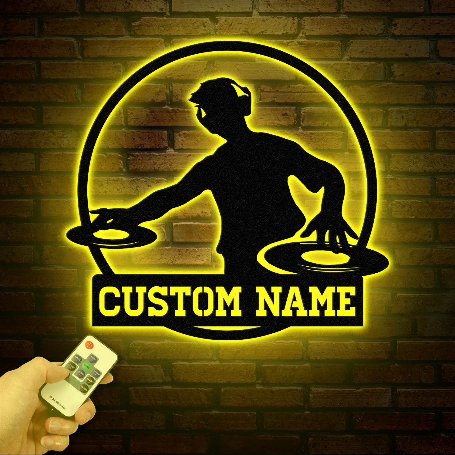 Custom DJ Metal Sign with LED Light, Personalized Disc Jockey Wall Art, Music Lover Gift, DJ Player Sign, Unique DJ Gift for Men