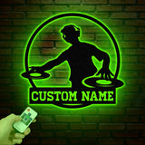 Custom DJ Metal Sign with LED Light, Personalized Disc Jockey Wall Art, Music Lover Gift, DJ Player Sign, Unique DJ Gift for Men