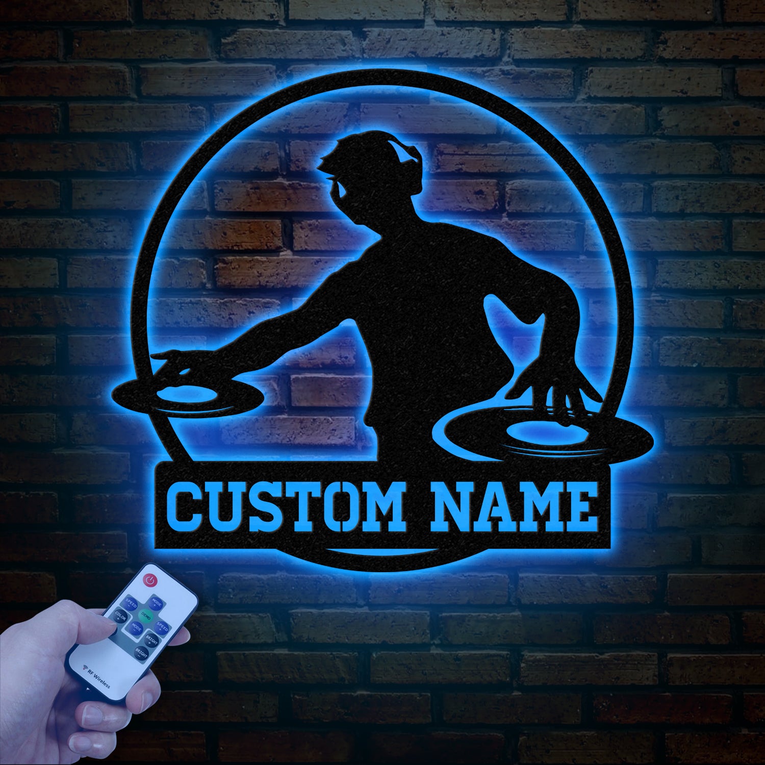 Custom DJ Metal Sign with LED Light, Personalized Disc Jockey Wall Art, Music Lover Gift, DJ Player Sign, Unique DJ Gift for Men