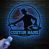Custom DJ Metal Sign with LED Light, Personalized Disc Jockey Wall Art, Music Lover Gift, DJ Player Sign, Unique DJ Gift for Men