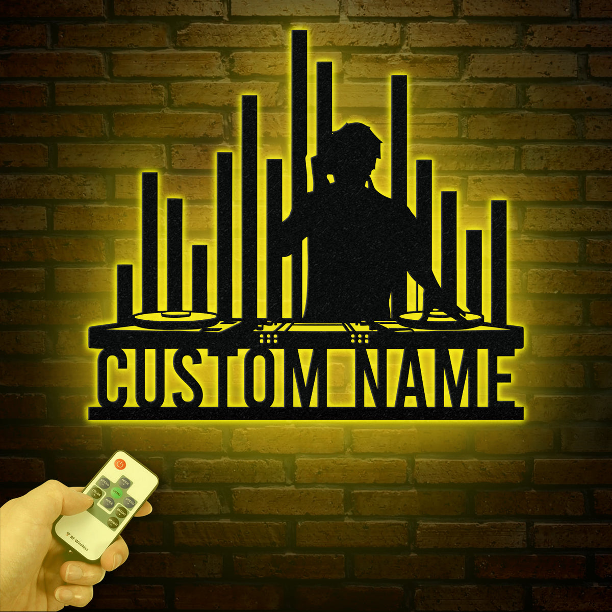 Custom DJ Metal Sign with LED Light, Personalized Disc Jockey Wall Art, Music Lover Gift, DJ Player Sign, Unique DJ Gift for Men