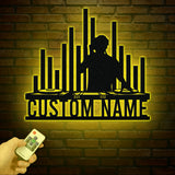 Custom DJ Metal Sign with LED Light, Personalized Disc Jockey Wall Art, Music Lover Gift, DJ Player Sign, Unique DJ Gift for Men