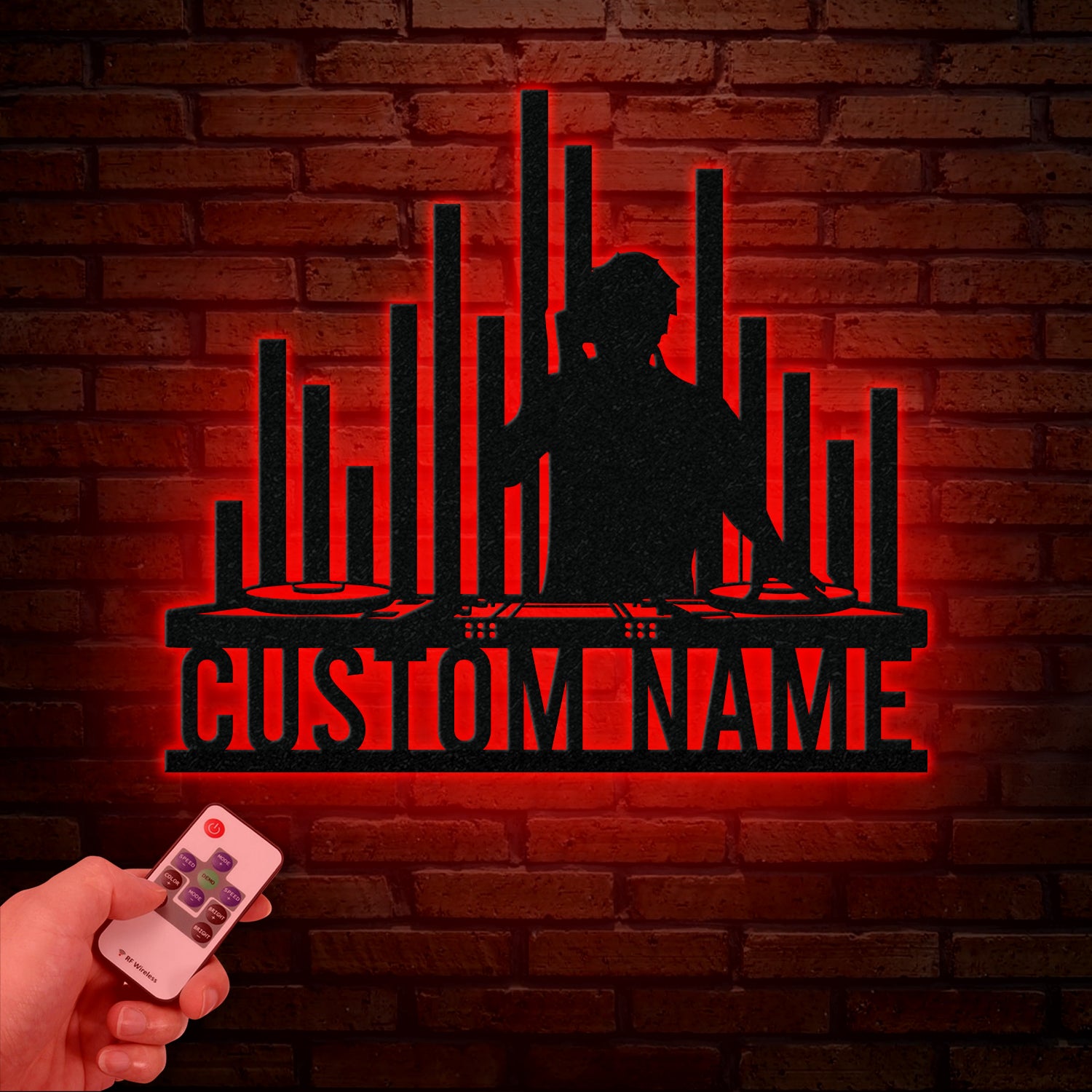 Custom DJ Metal Sign with LED Light, Personalized Disc Jockey Wall Art, Music Lover Gift, DJ Player Sign, Unique DJ Gift for Men