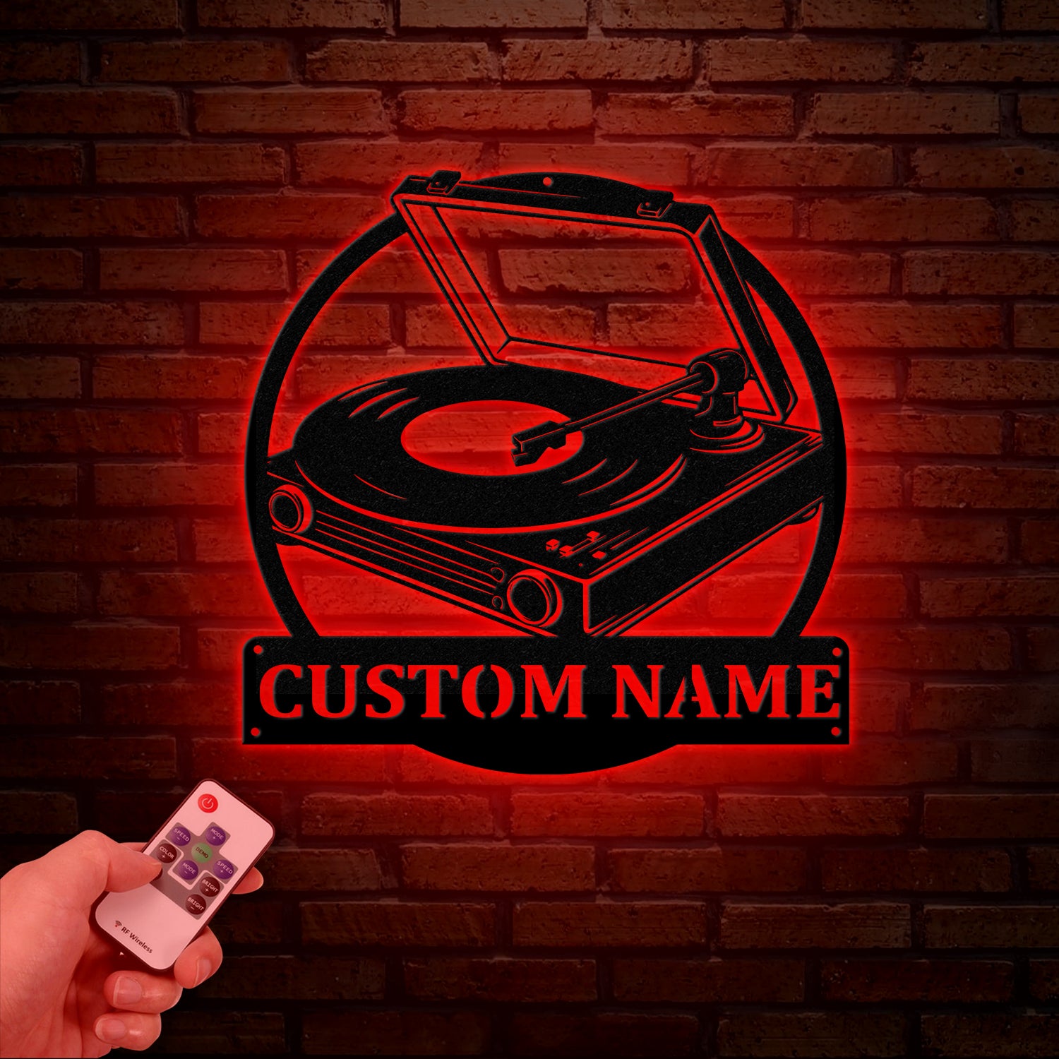 Custom Turntable Record Metal Sign, Personalized Music Studio Wall Art, Music Lover Sign, Custom Living Room Decor for Vinyl Enthusiasts