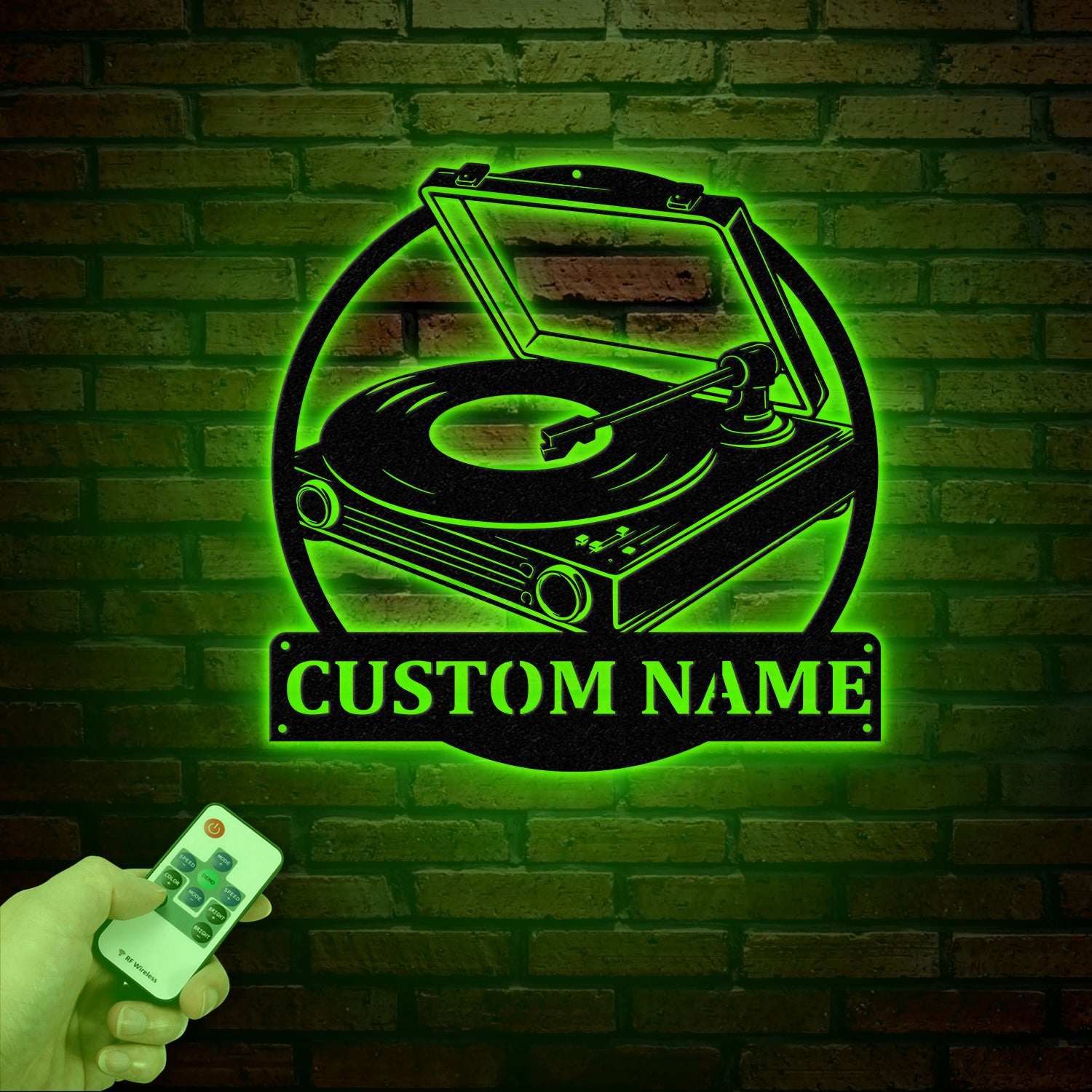 Custom Turntable Record Metal Sign, Personalized Music Studio Wall Art, Music Lover Sign, Custom Living Room Decor for Vinyl Enthusiasts