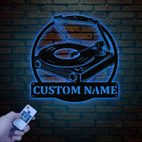 Custom Turntable Record Metal Sign, Personalized Music Studio Wall Art, Music Lover Sign, Custom Living Room Decor for Vinyl Enthusiasts