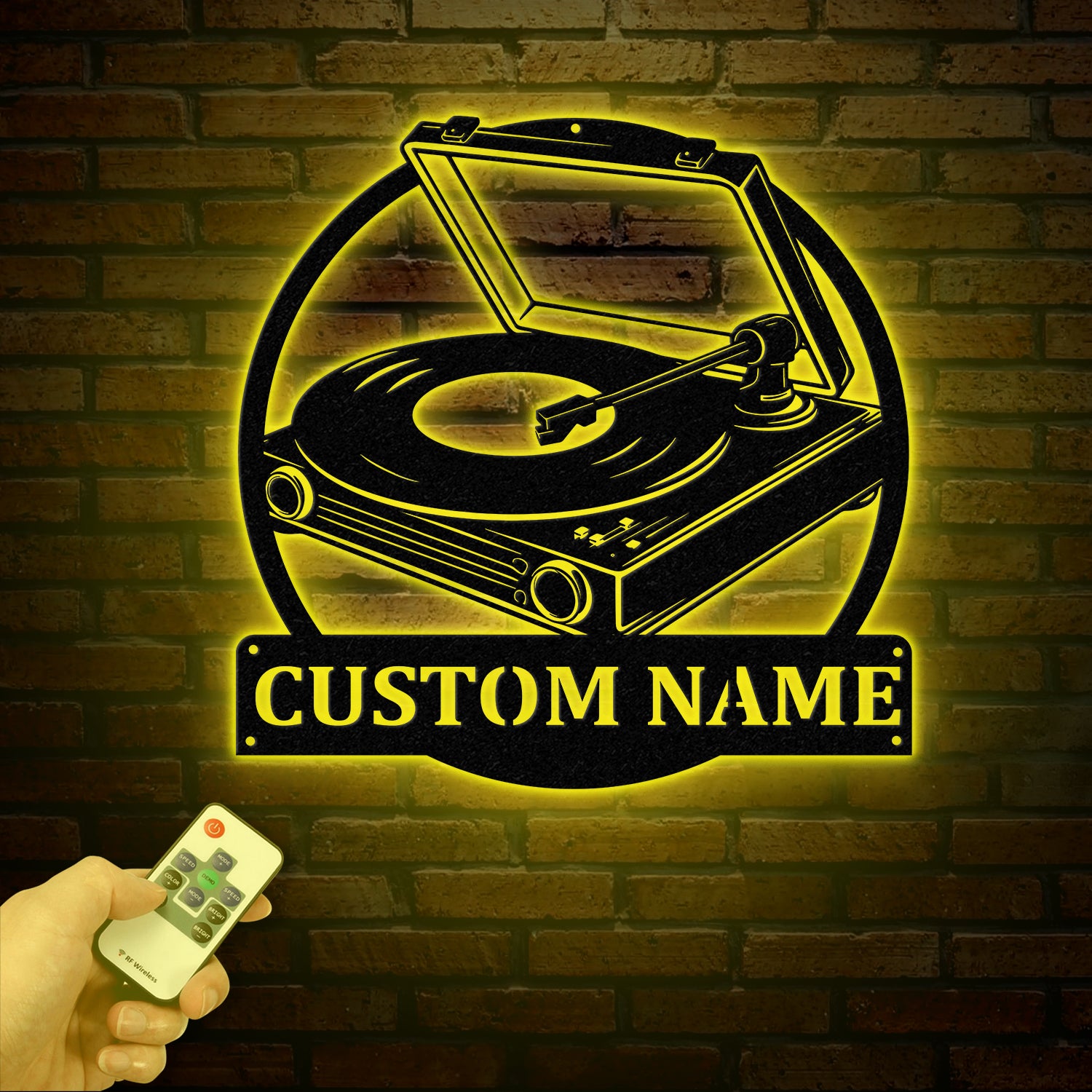 Custom Turntable Record Metal Sign, Personalized Music Studio Wall Art, Music Lover Sign, Custom Living Room Decor for Vinyl Enthusiasts