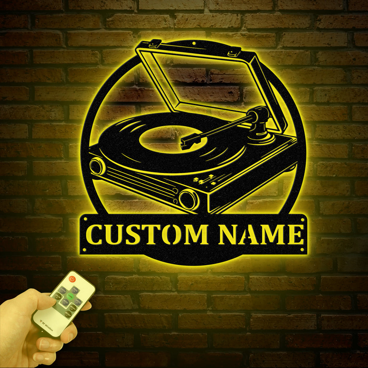 Custom Turntable Record Metal Sign, Personalized Music Studio Wall Art, Music Lover Sign, Custom Living Room Decor for Vinyl Enthusiasts
