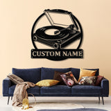 Custom Turntable Record Metal Sign, Personalized Music Studio Wall Art, Music Lover Sign, Custom Living Room Decor for Vinyl Enthusiasts