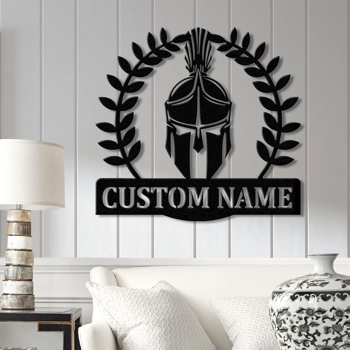 Custom Spartan Warrior Monogram Metal Sign with LED Lights, Personalized Spartan Wall Art, Metal Spartan Decor for Home or Gym
