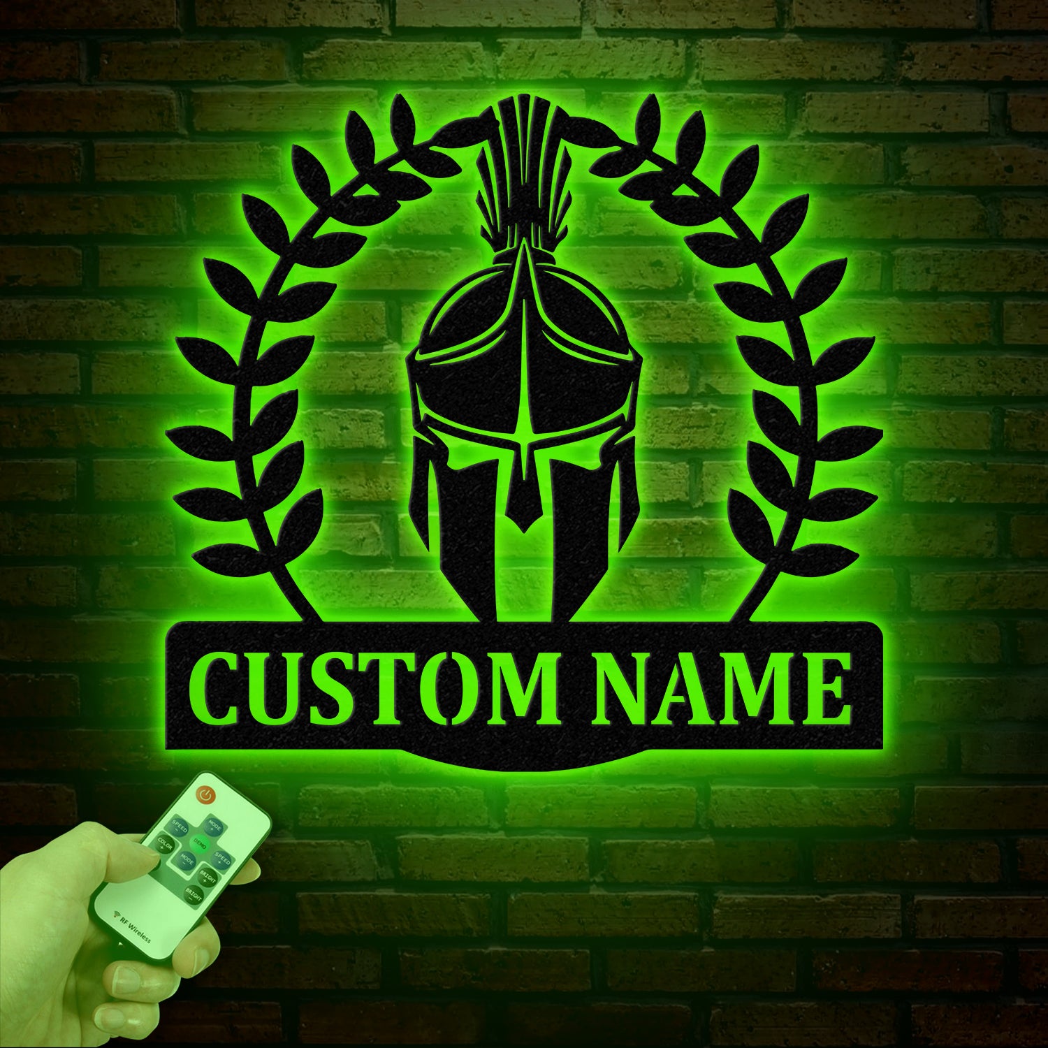 Custom Spartan Warrior Monogram Metal Sign with LED Lights, Personalized Spartan Wall Art, Metal Spartan Decor for Home or Gym