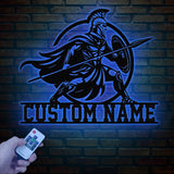 Custom Spartan Warrior Monogram Metal Sign with LED Lights, Personalized Spartan Wall Art, Metal Spartan Decor for Home or Gym
