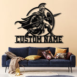 Custom Spartan Warrior Monogram Metal Sign with LED Lights, Personalized Spartan Wall Art, Metal Spartan Decor for Home or Gym