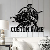 Custom Spartan Warrior Monogram Metal Sign with LED Lights, Personalized Spartan Wall Art, Metal Spartan Decor for Home or Gym
