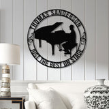 Custom Piano Player Name Metal Sign, Personalized Musician Wall Decor, Music Entertainer Gift, Piano Artist Wall Hanging, Musician Name Sign