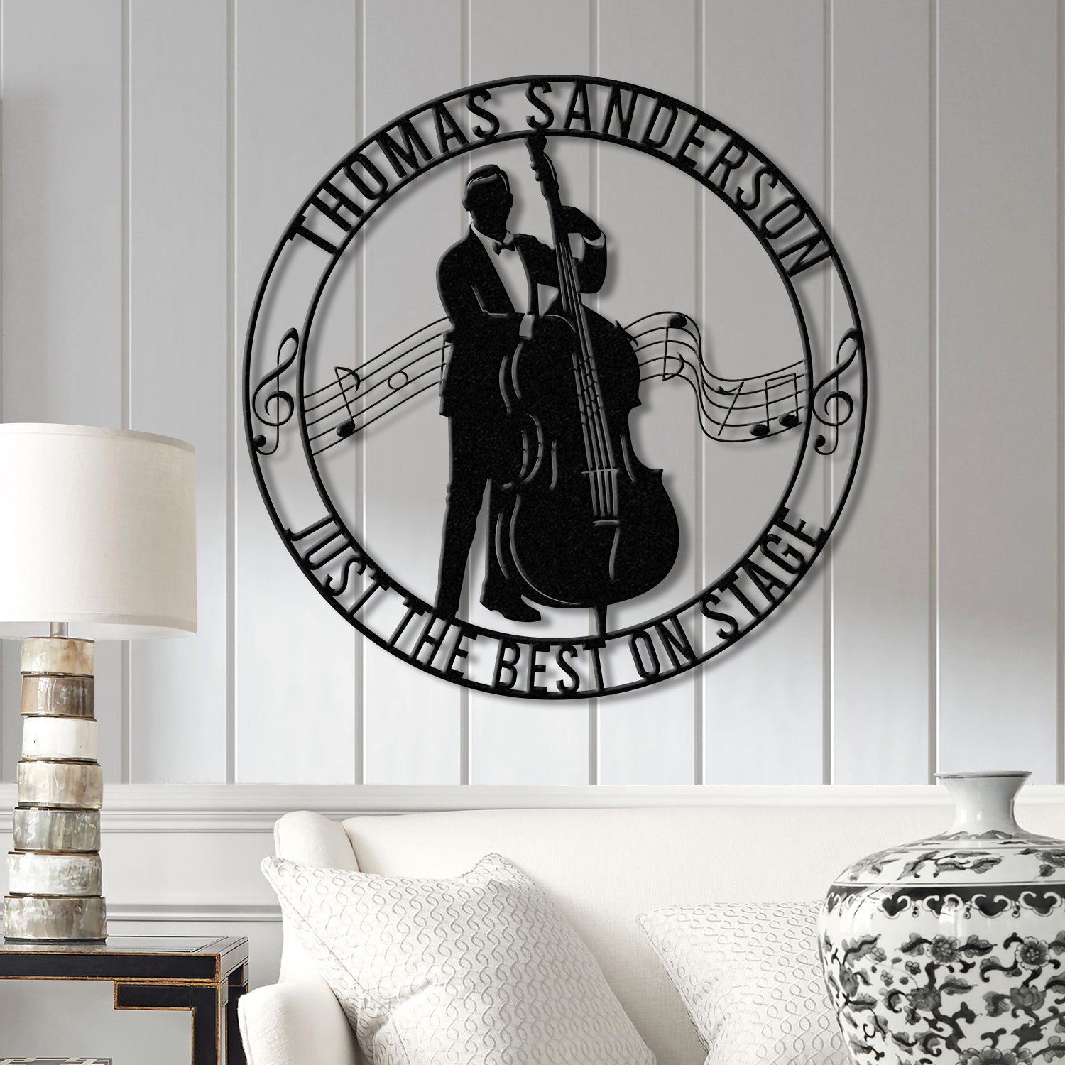 Custom Cello Player Name Metal Sign, Personalized Musician Wall Decor, Music Entertainer Gift, Cello Artist Wall Hanging, Musician Name Sign