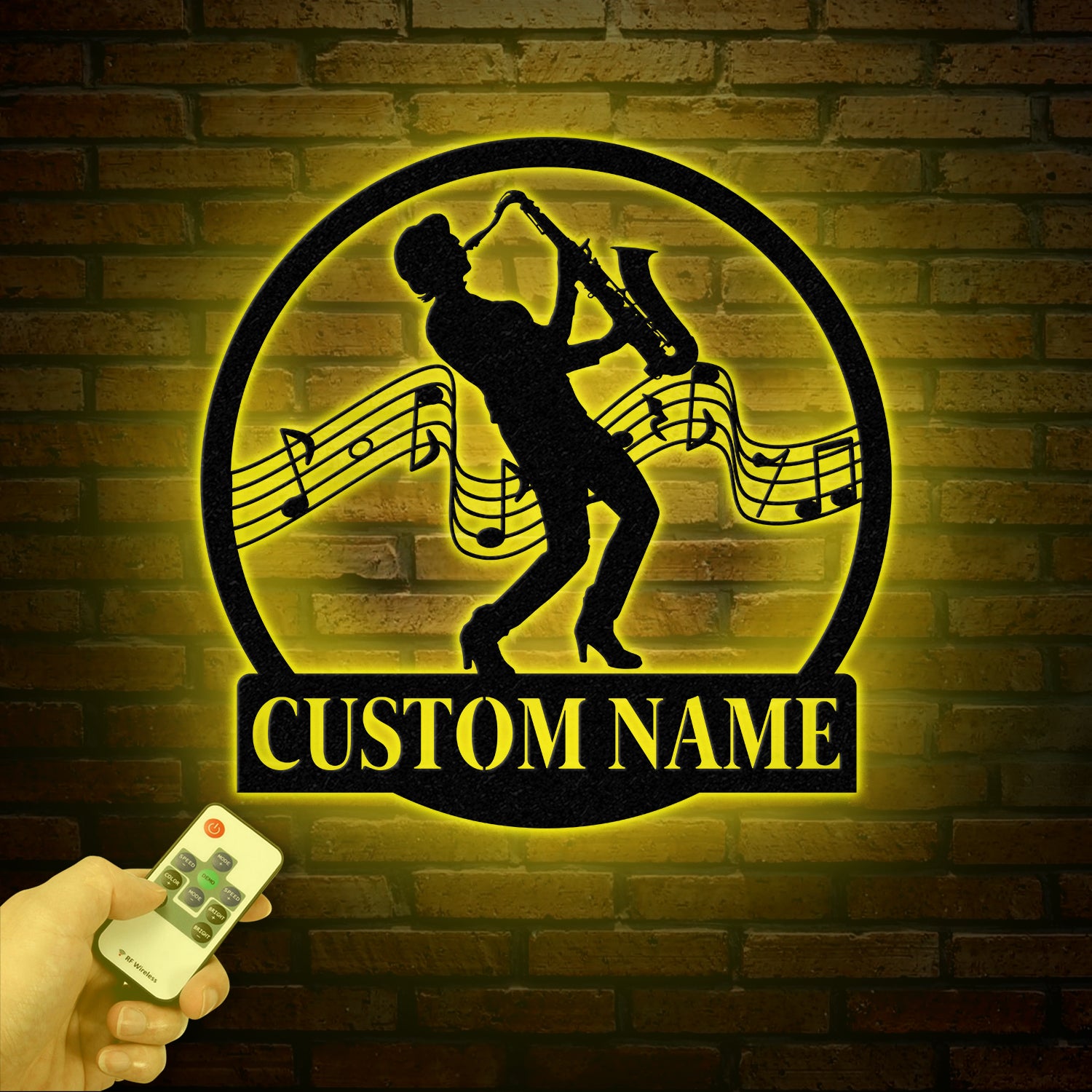 Custom Saxophone Player Name Metal Sign, Personalized Jazz Lover Gift, Musician Wall Decor, Jazz Player Name Sign, Gift for Music Lover