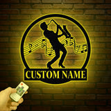 Custom Saxophone Player Name Metal Sign, Personalized Jazz Lover Gift, Musician Wall Decor, Jazz Player Name Sign, Gift for Music Lover