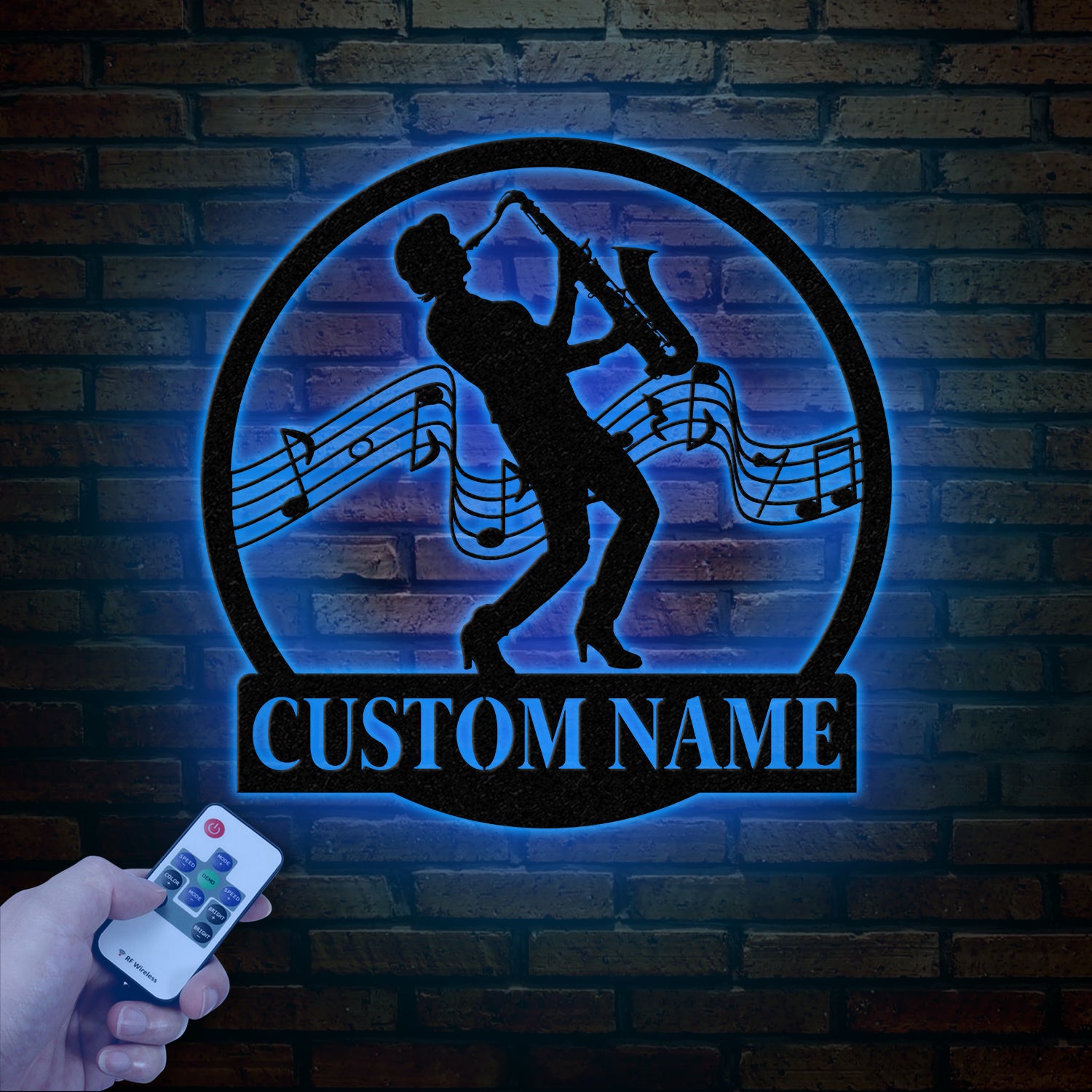 Custom Saxophone Player Name Metal Sign, Personalized Jazz Lover Gift, Musician Wall Decor, Jazz Player Name Sign, Gift for Music Lover