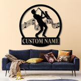 Custom Saxophone Player Name Metal Sign, Personalized Jazz Lover Gift, Musician Wall Decor, Jazz Player Name Sign, Gift for Music Lover