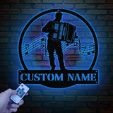 Custom Accordion Player Name Metal Sign, Personalized Melodeon Player Wall Decor, Music Room Sign, Musician Wall Hanging, Music Lovers Gift