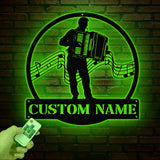 Custom Accordion Player Name Metal Sign, Personalized Melodeon Player Wall Decor, Music Room Sign, Musician Wall Hanging, Music Lovers Gift