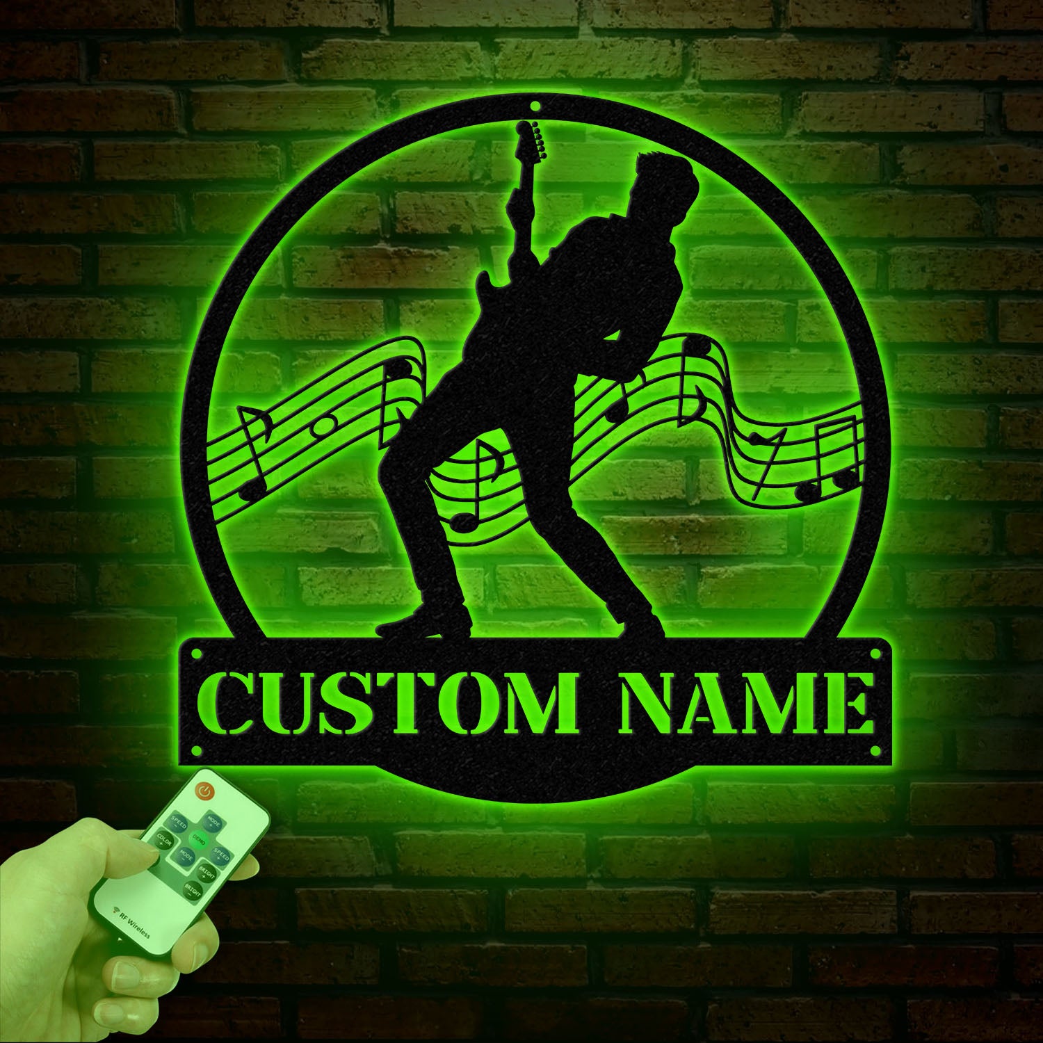 ersonalized Male Guitarist Name Metal Sign, Custom Guitar Musician Wall Decor, Gift for Music Lovers, Music Performer Wall Hang