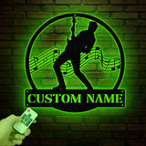 ersonalized Male Guitarist Name Metal Sign, Custom Guitar Musician Wall Decor, Gift for Music Lovers, Music Performer Wall Hang