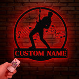 ersonalized Male Guitarist Name Metal Sign, Custom Guitar Musician Wall Decor, Gift for Music Lovers, Music Performer Wall Hang