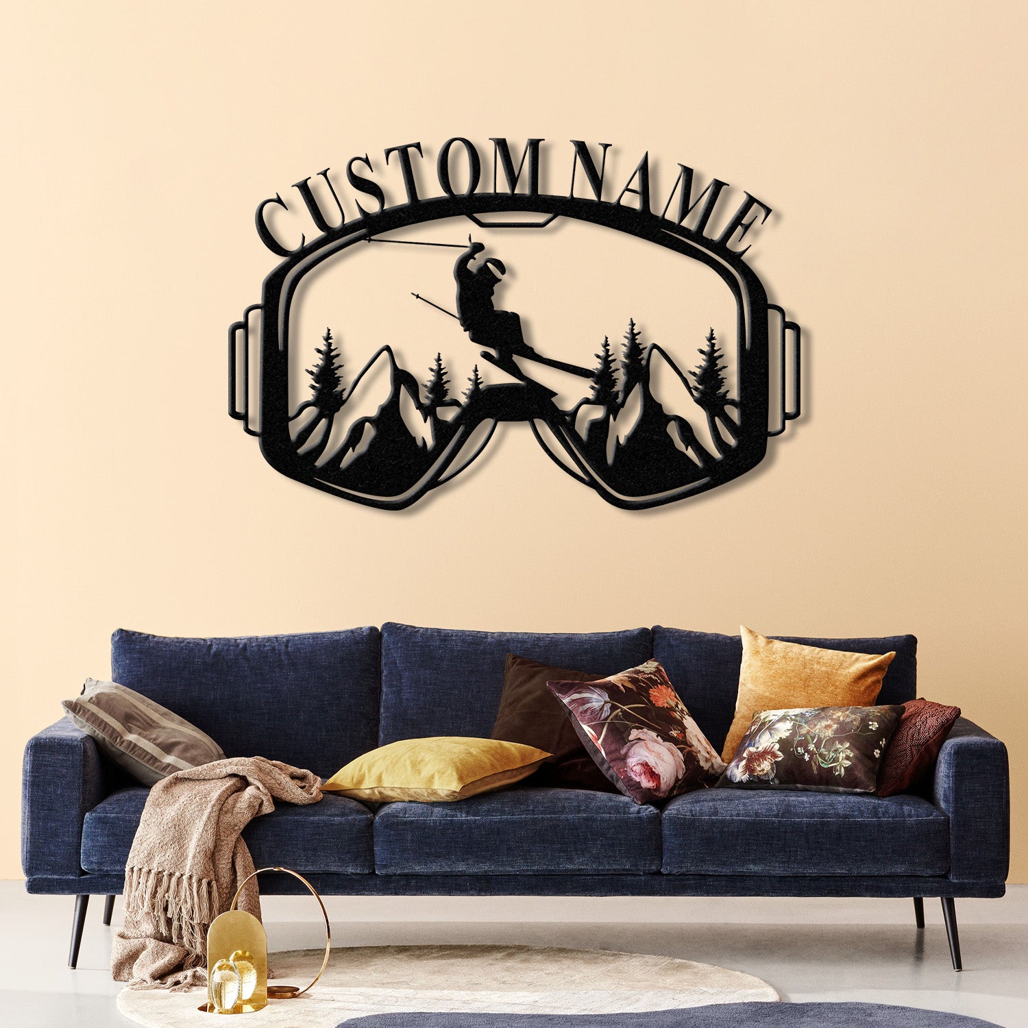 Personalized Ski Trip Metal Wall Art with LED Lights, Custom Ski Goggles Sign, Snowboarding Winter Sport Decor, Skier Gift, Christmas Gifts