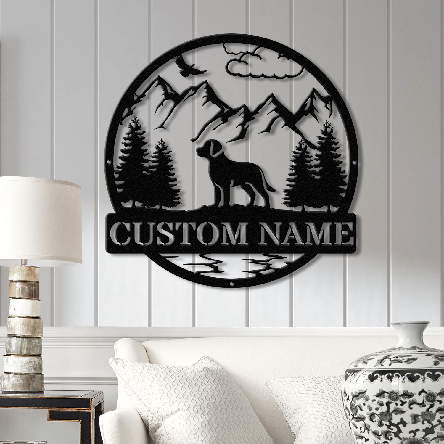 Custom Labrador Retriever Metal Sign, Dog Name Sign, Labrador Wall Decor, Dog Lovers Wall Art, Pet Lover Gift, Dog Mom Gifts