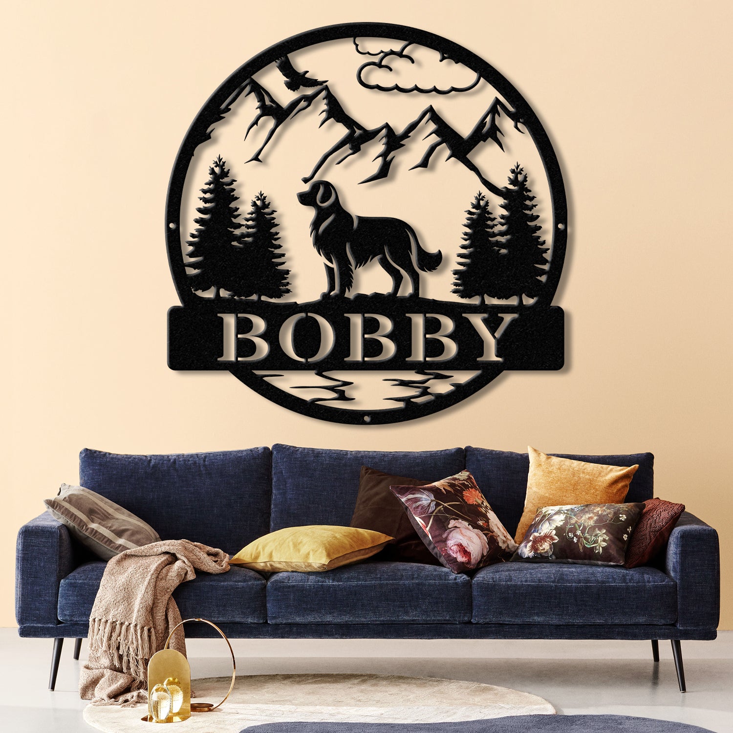 Custom Golden Retriver Metal Sign, Dog Name Sign, Golden Retriver Wall Decor, Dog Lovers Wall Art, Pet Lover Gift, Dog Mom Gifts