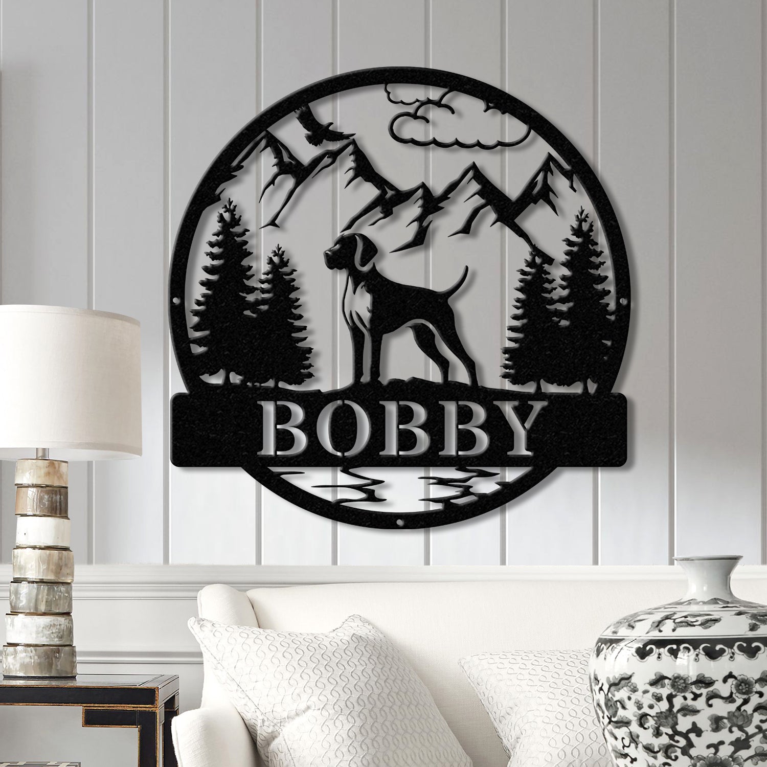 Custom German Shorthair Pointer Metal Sign, Dog Name Sign, German Shorthair Pointer Wall Decor, Dog Lovers Wall Art, Dog Mom Gifts