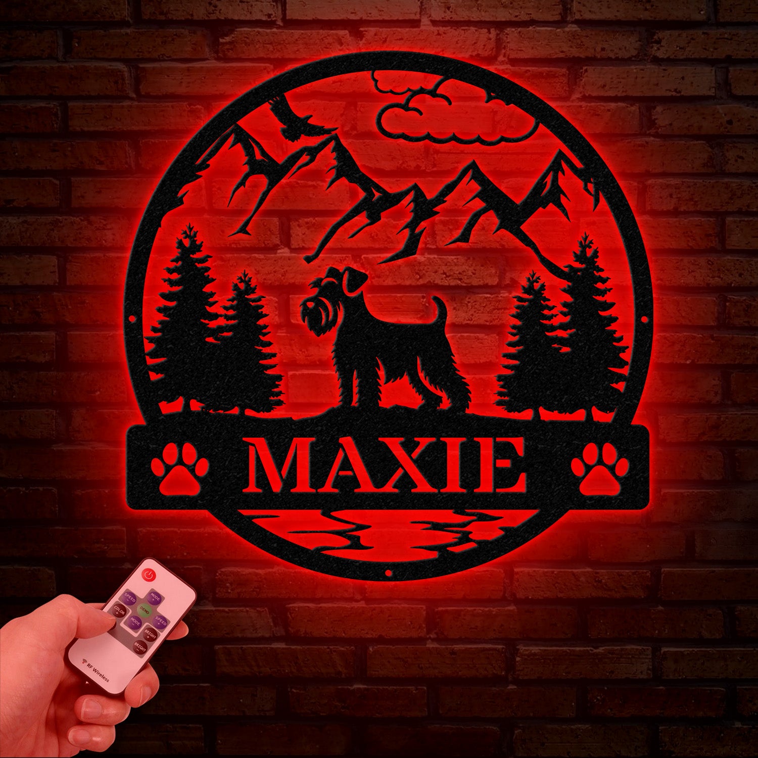 Custom Miniature Schnauzer Metal Sign, Dog Name Sign, Schnauzer Wall Decor, Dog Lovers Wall Art, Pet Lover Gift, Dog Mom Gifts
