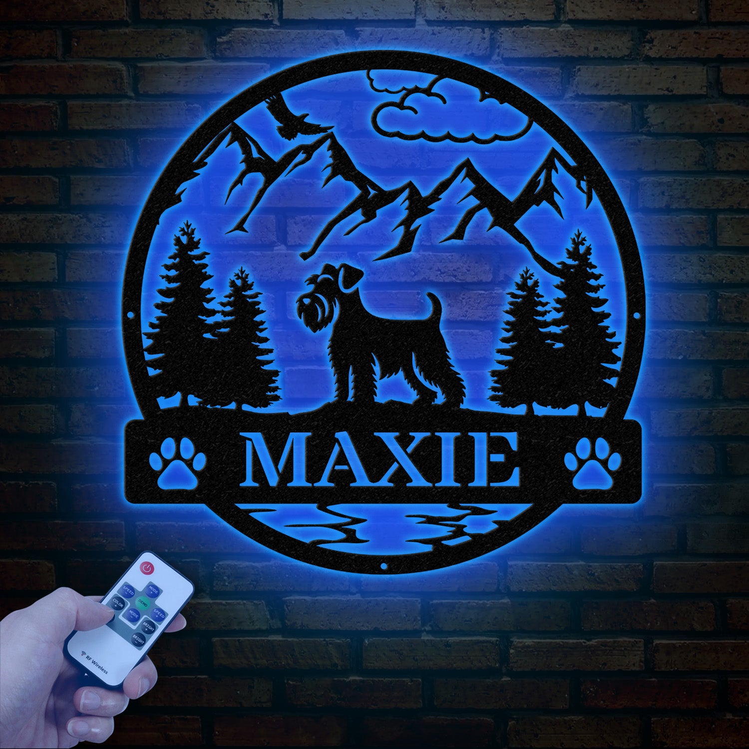 Custom Miniature Schnauzer Metal Sign, Dog Name Sign, Schnauzer Wall Decor, Dog Lovers Wall Art, Pet Lover Gift, Dog Mom Gifts