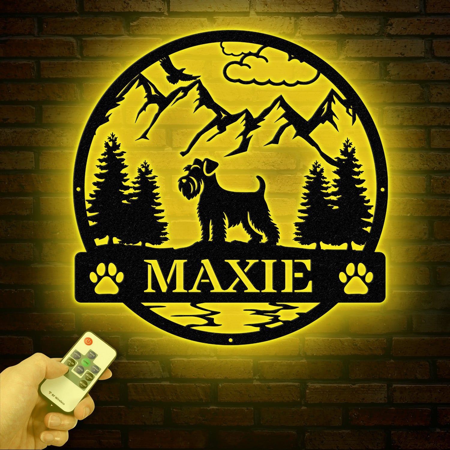 Custom Miniature Schnauzer Metal Sign, Dog Name Sign, Schnauzer Wall Decor, Dog Lovers Wall Art, Pet Lover Gift, Dog Mom Gifts
