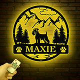 Custom Miniature Schnauzer Metal Sign, Dog Name Sign, Schnauzer Wall Decor, Dog Lovers Wall Art, Pet Lover Gift, Dog Mom Gifts