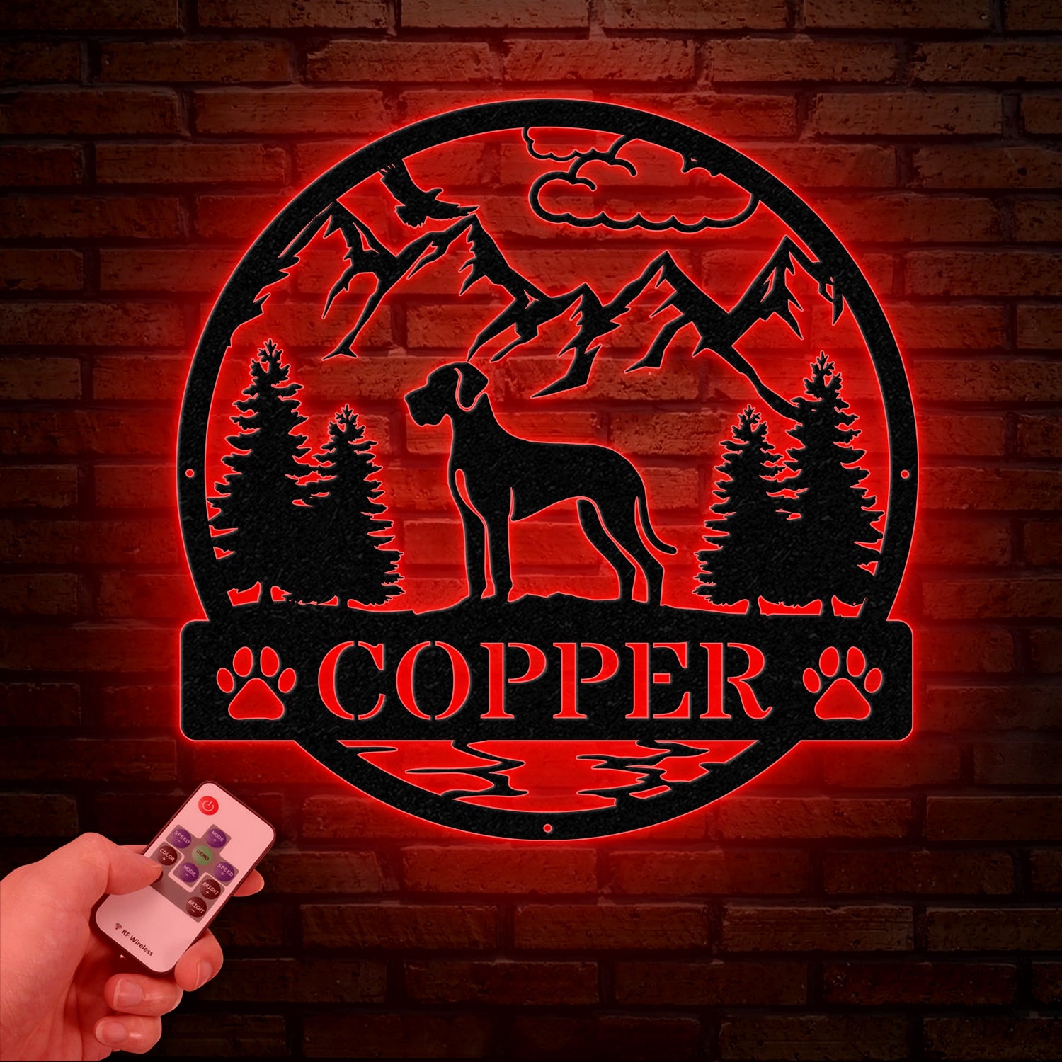 Cane Corso Metal Sign with Led Lights, Custom Dog Name Sign, Dog Memorial Gift, Cane Corso Wall Decor, Dog Lovers Wall Art, Pet Lover Gift